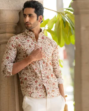 Cream Printed Shirt