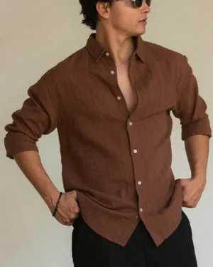 Dark Brown Structured Shirt