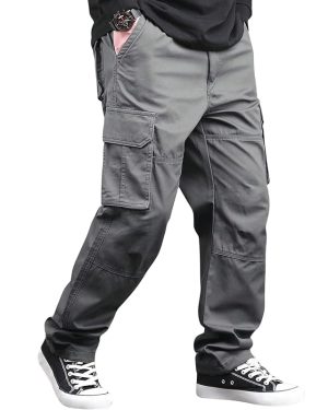 Grey Cotton Cargo Pants