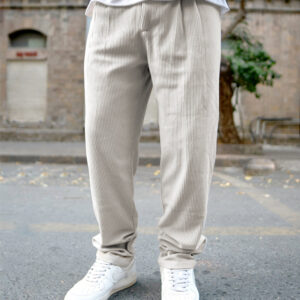 Beige Regular Fit Corduroy Pant