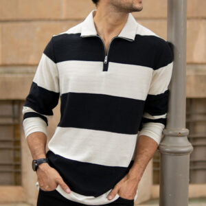 Black Lightweight Striped T-Shirt