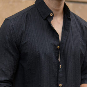 Black Structure Stripe Shirt