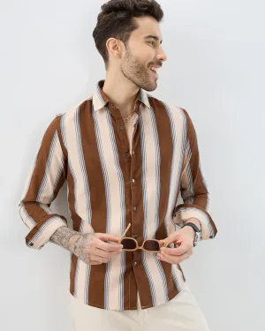 Luxe Meadow Weave Herringbone Multi Striped Corduroy Shirt