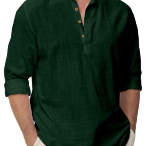 Green Slub Kurta Shirt