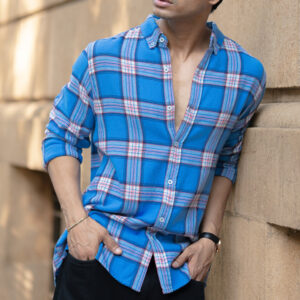 Blue Brushed Full Sleeves Checks Shirt