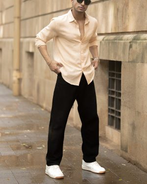 Beige Lightweight Structured Shirt