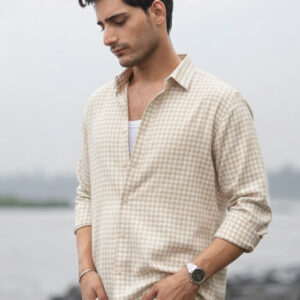 Beige  Checks Shirt