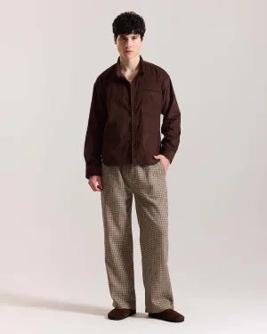 Coffee Corduroy Button Down Shirt