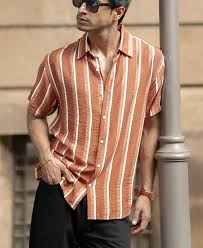 Tan Stripe Flowy Shirt