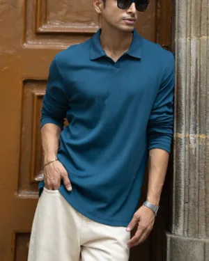 Royal Blue Striped Knitted T-Shirt