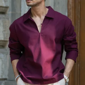 Wine Structured Stripe T-Shirt