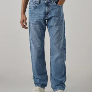 Dk Blue 5 Pocket Mid Rise Loose Boot Leg jeans