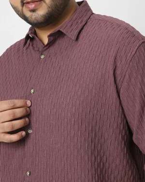 Mauve Solid Regular Fit Plus Size Shirts for Men