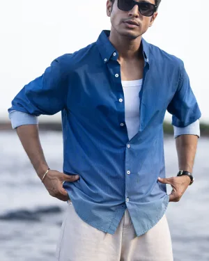 Dark Blue Ombre Stripe Shirt