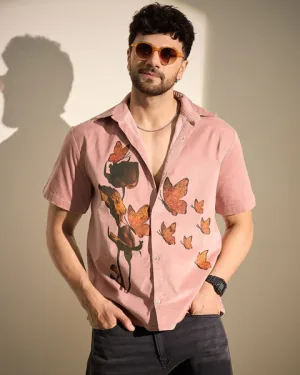 Dusty Coral Crinkled Shirt