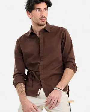 Cocoa Brown Regular Fit Full Sleeve Shirt
