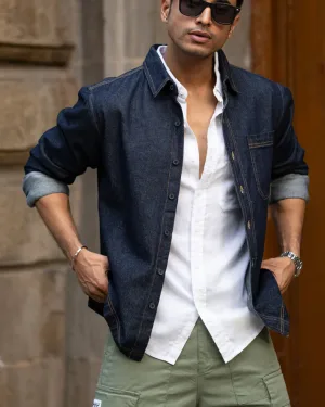 Indigo Denim Full Sleeves Overshirt