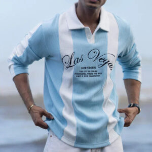 Blue Paneled Embroidery T-Shirt