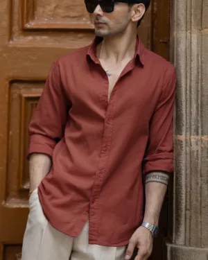 Wine Oxford Shirt