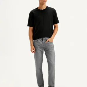 Grey 5 Pocket Mid-Rise Slim Straight Fit Classic Stretch Jeans