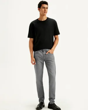 Grey 5 Pocket Mid-Rise Slim Straight Fit Classic Stretch Jeans