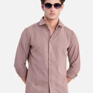 Self-Design Slim Fit Stretch Shirts – Refined Textured Premium Style