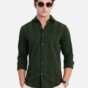 Self-Design Slim Fit Stretch Shirts – Modern Textured Smart Style