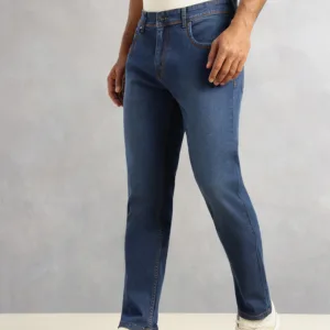 Dk Blue 5 Pocket Mid-Rise Slim Fit Jeans