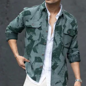 Green Jacquard Overshirt