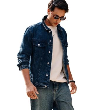 Indigo Denim Shirt With Pockets