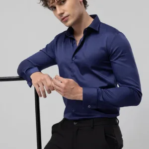Double Cuff Royal Blue Shirts – Elegant Formal Statement