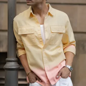 Yellow Ombre Structured Shirt