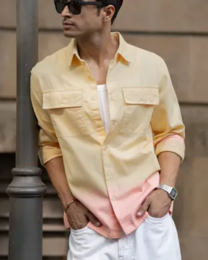 Yellow Ombre Structured Shirt