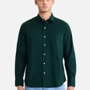 Regular Fit Stretch Green Shirts – Comfortable & Versatile Everyday Wear