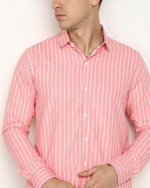 Men's Cotton Casual Wear Striped Regular Fit Shirt