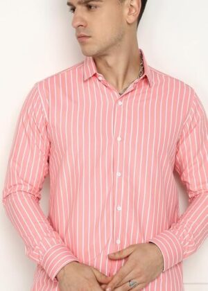 Men's Cotton Casual Wear Striped Regular Fit Shirt