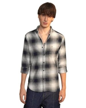 Navy Ombre Checks Shirt