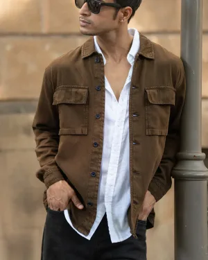 Dark Brown Denim Overshirt