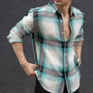 Wine Structured Self Striped Shirt