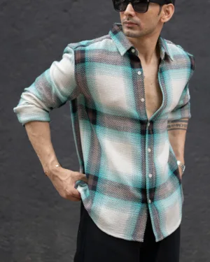 Wine Structured Self Striped Shirt