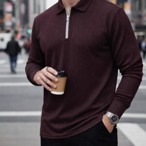 Men’s Ribbed Polo T-Shirt | Premium Slim Fit Casual Wear