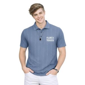 Men’s Navy Ribbed Polo T-Shirt | Premium Slim Fit Casual Wear