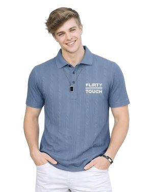 Men’s Navy Ribbed Polo T-Shirt | Premium Slim Fit Casual Wear