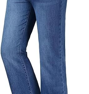 Dk Blue 5 Pocket Mid Rise Loose Boot Leg Cropped jeans