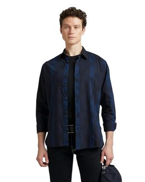 Navy Ethnic Print Shirt