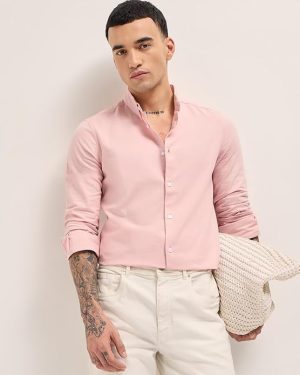 Pink Lightweight Cotton Stripe Shirt