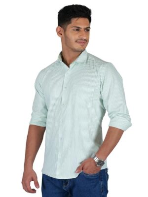 Men's Slim Fit Striped Formal Shirt