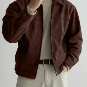 Dark Brown Shacket Pocket Oversize Drop Shoulder Shirt