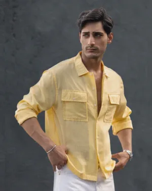Yellow Linen Double Pocket Shirt
