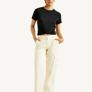 Cream Baggy Fit Jeans